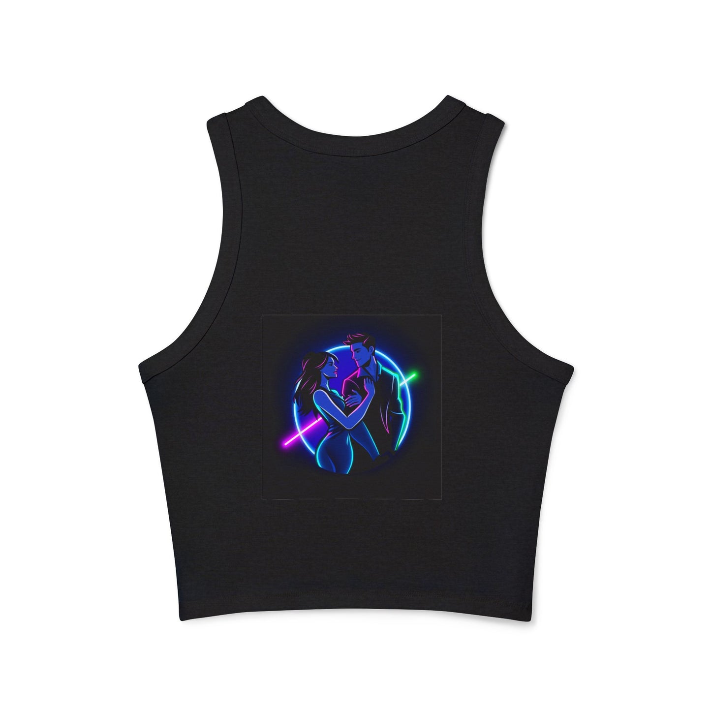 Neon Love Graphic Tank Top, Women's Racerback Shirt, Perfect for Date Night, Festival Wear, Summer Style, Valentine's Day Gift
