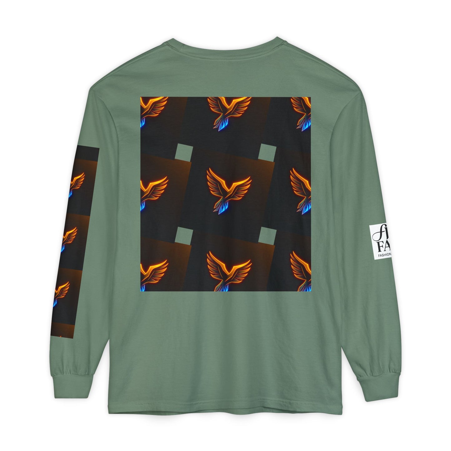 Vibrant Long Sleeve T-Shirt with Phoenix Design - Casual Wear for Bird Lovers, Gifts, Unique Fashion, Everyday Style, Unisex Apparel