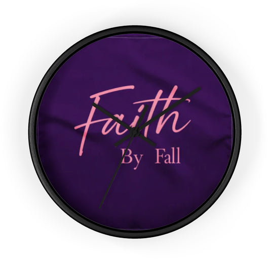 Inspirational Wall Clock - 'Faith By Fall' Purple Decor