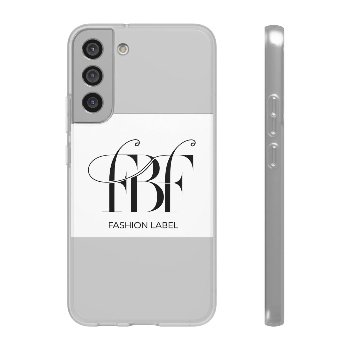 Chic Flexi Phone Case with Fashion Label Design