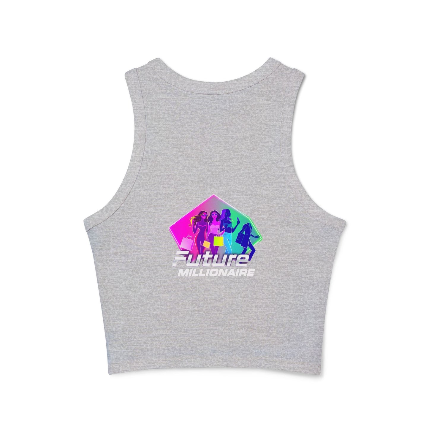 Trendy Women’s Racer Tank Top - Fashionista & Future Design, Stylish Summer Wear, Casual Fit, Festival Outfit, Gift for Her