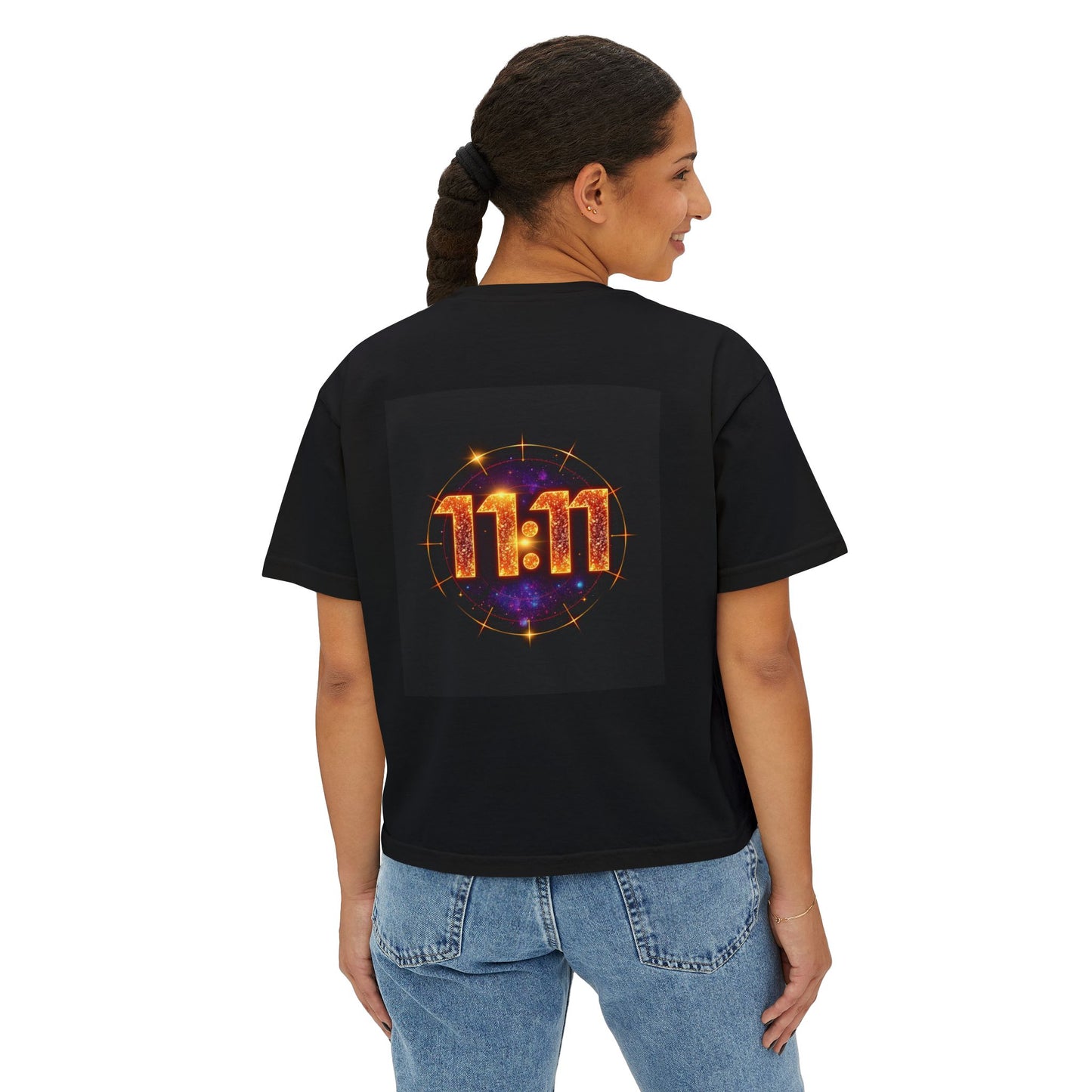 Cosmic 11:11 Women's Boxy Tee - Spiritual Vibes, Astrology Gift, Trendy Summer Tee, Comfortable Everyday Wear