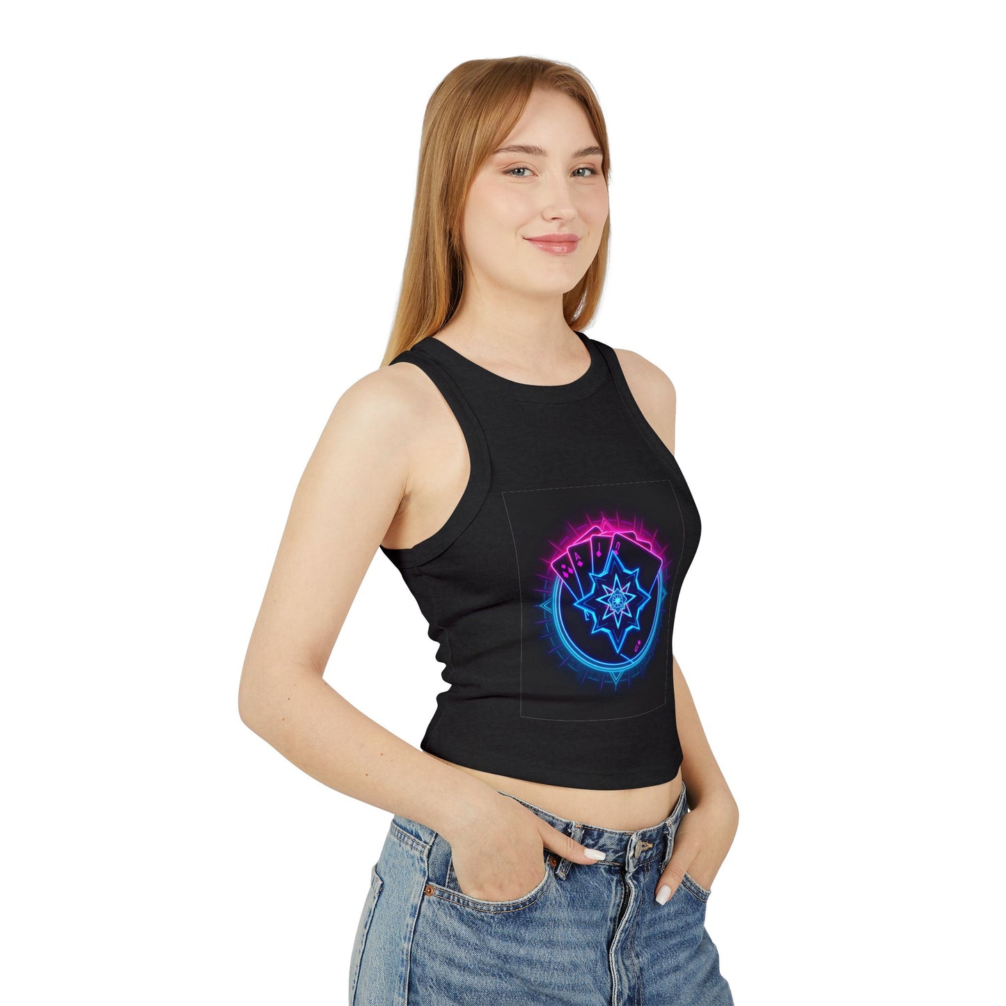 Women's Micro Rib Racer Tank Top - Feminine Energy & Cosmic Vibes, Summer Top, Festival Wear, Workout Gear, Gift for Her, [...]