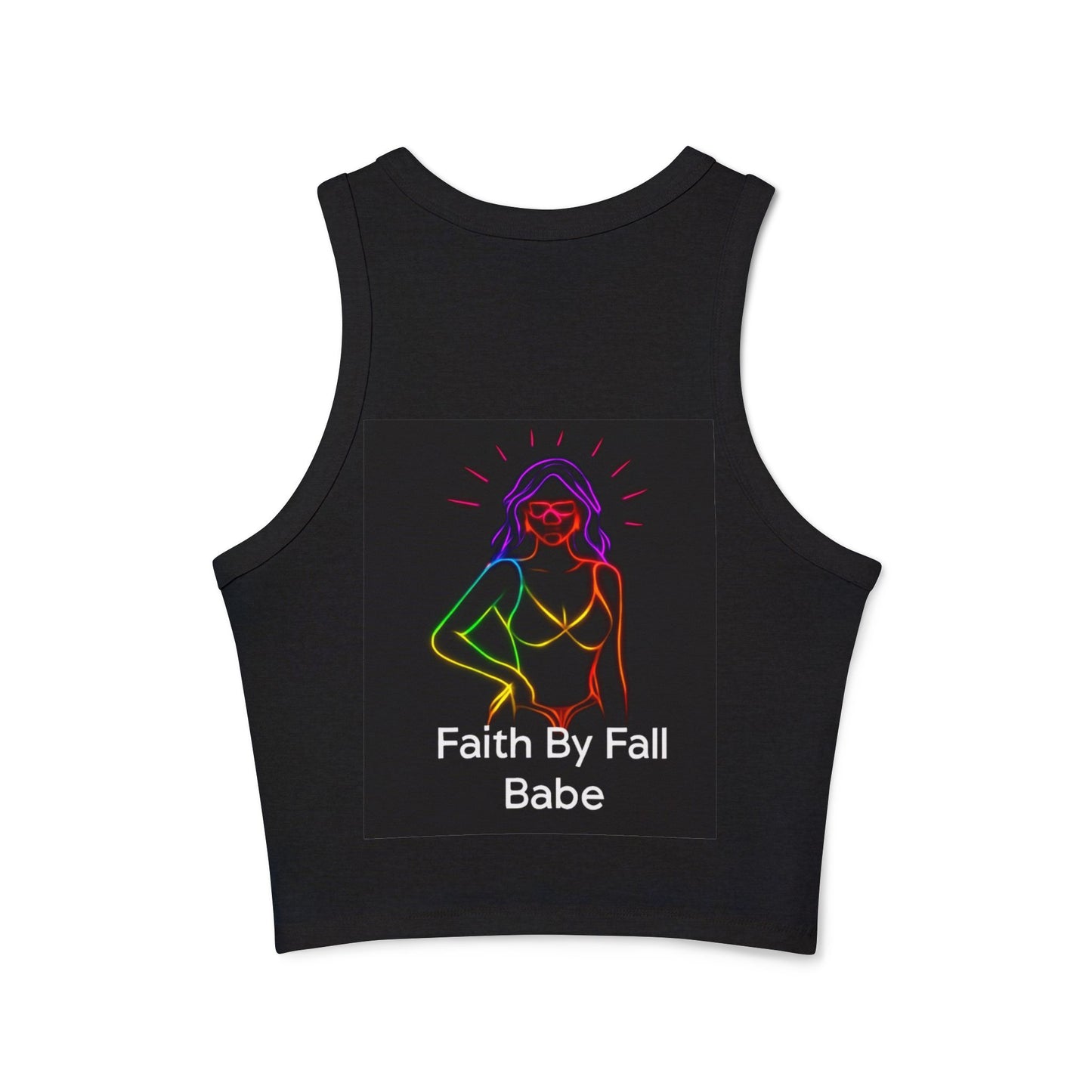 Feminine Faith Graphic Tank, Women's Racerback Top, Summer Tank Top, Cute Workout Attire, Faith & Fitness Apparel