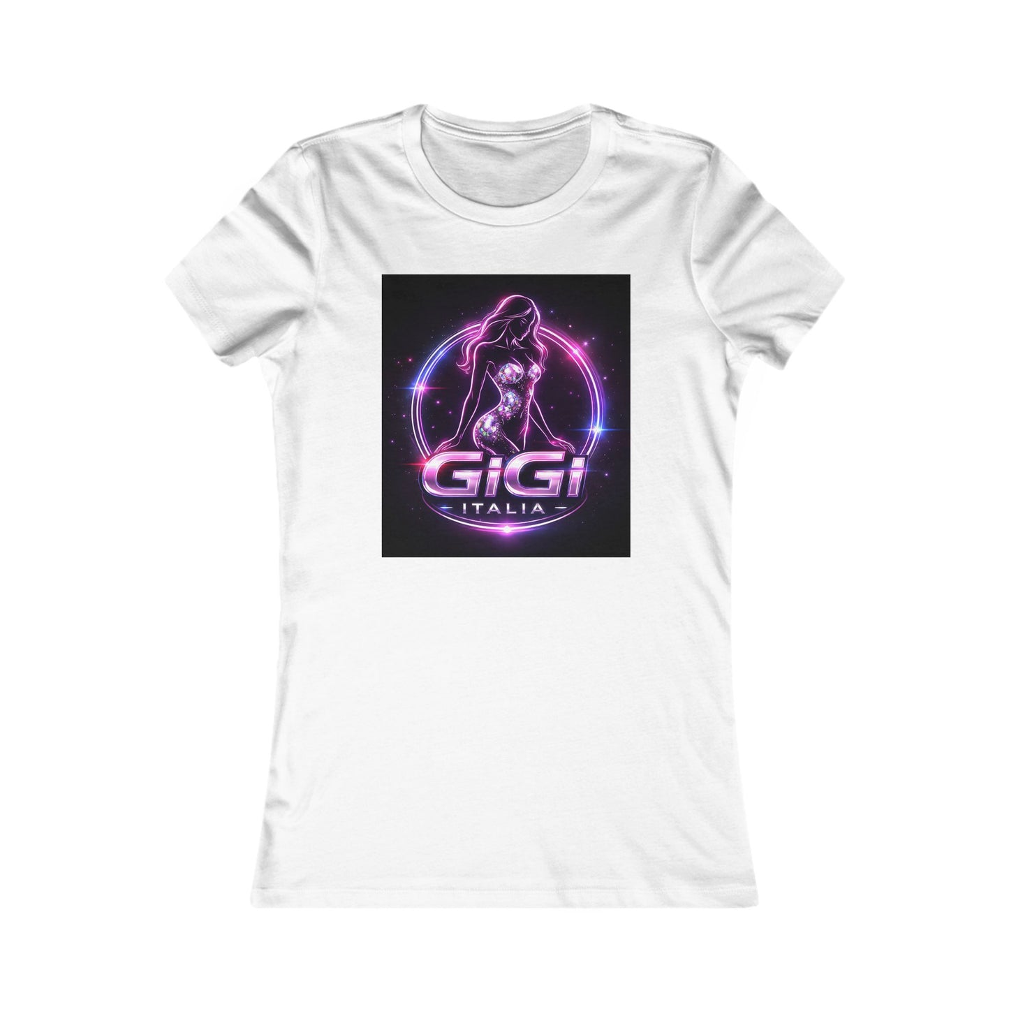 Women's Tee — 'GiGi Italia' Neon Silhouette Graphic Shirt