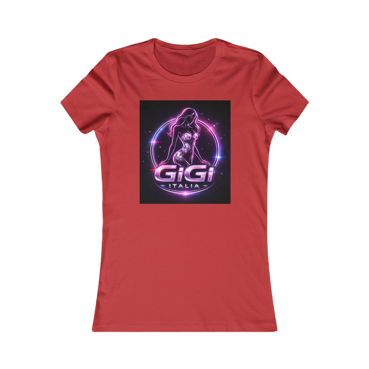 Women's Tee — 'GiGi Italia' Neon Silhouette Graphic Shirt
