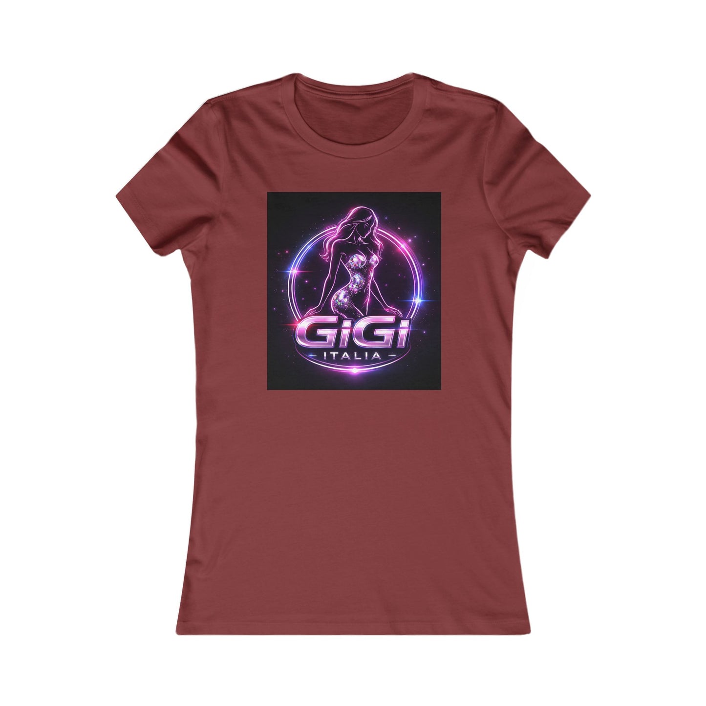 Women's Tee — 'GiGi Italia' Neon Silhouette Graphic Shirt