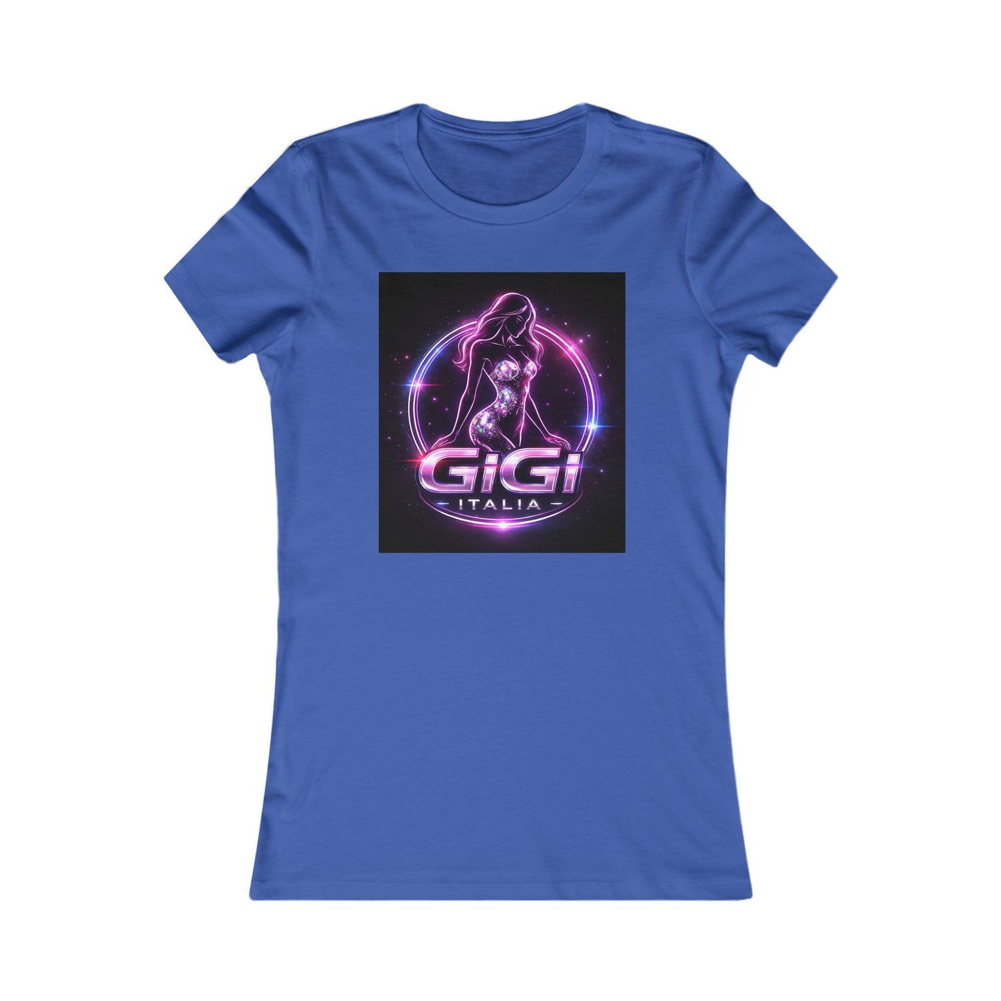 Women's Tee — 'GiGi Italia' Neon Silhouette Graphic Shirt