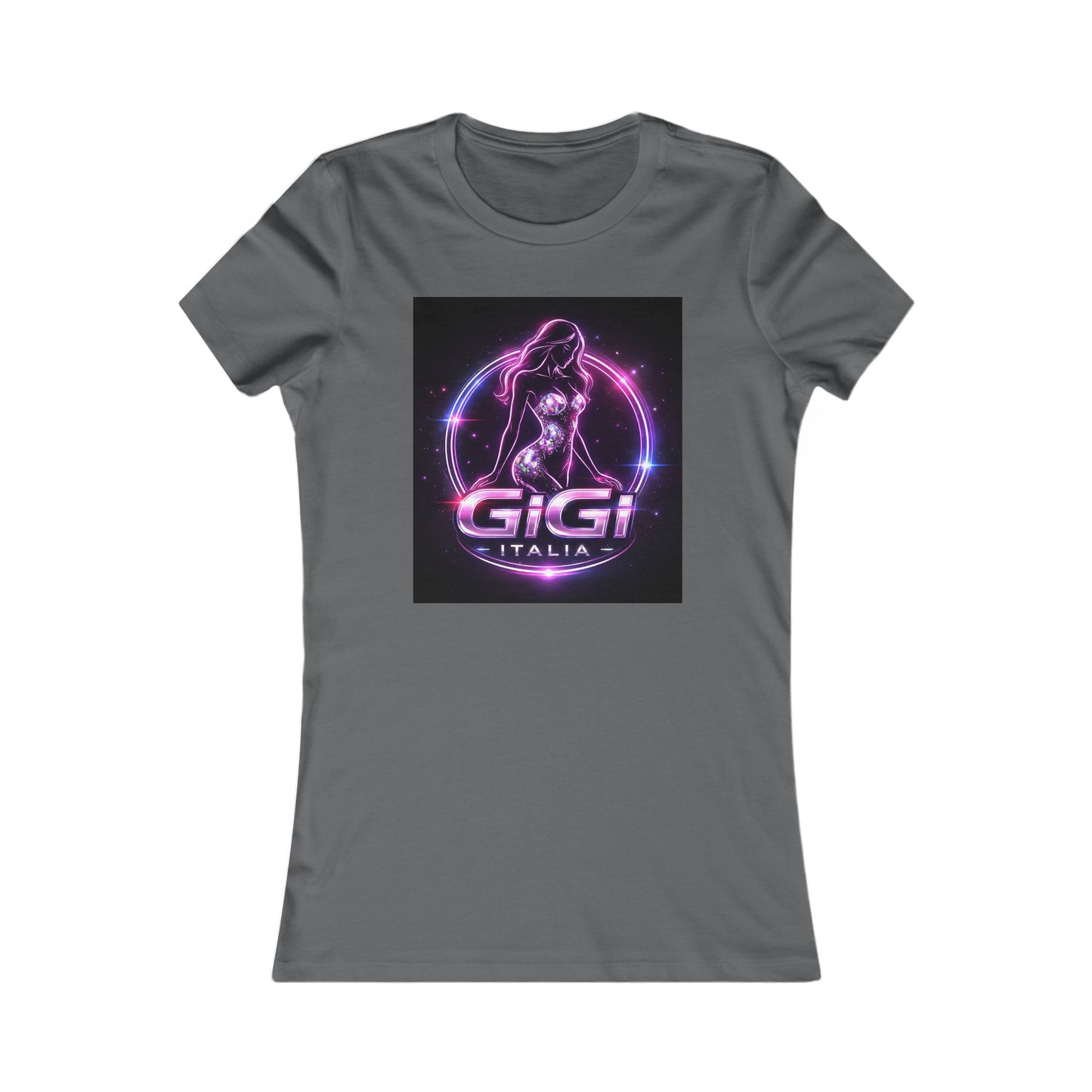 Women's Tee — 'GiGi Italia' Neon Silhouette Graphic Shirt