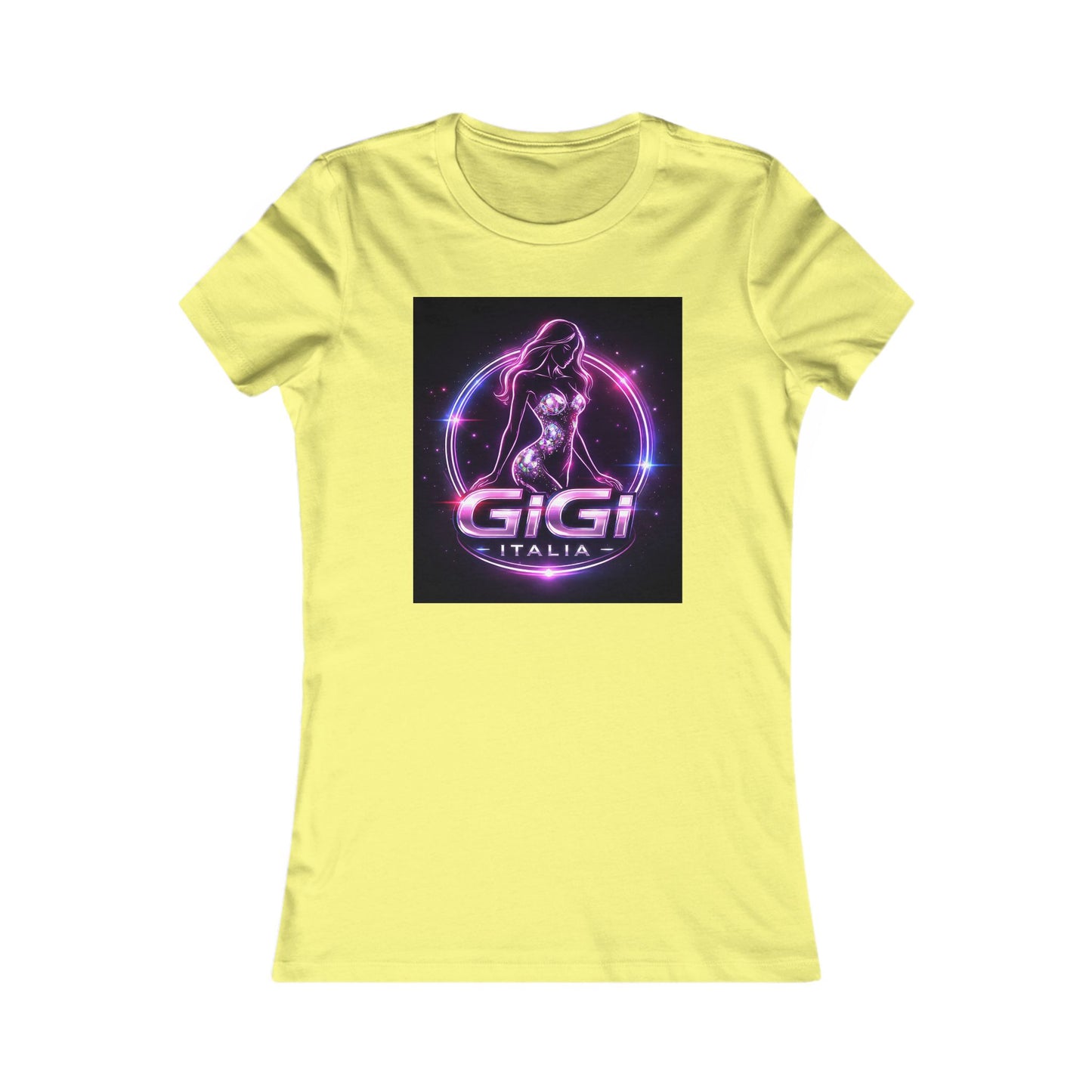 Women's Tee — 'GiGi Italia' Neon Silhouette Graphic Shirt
