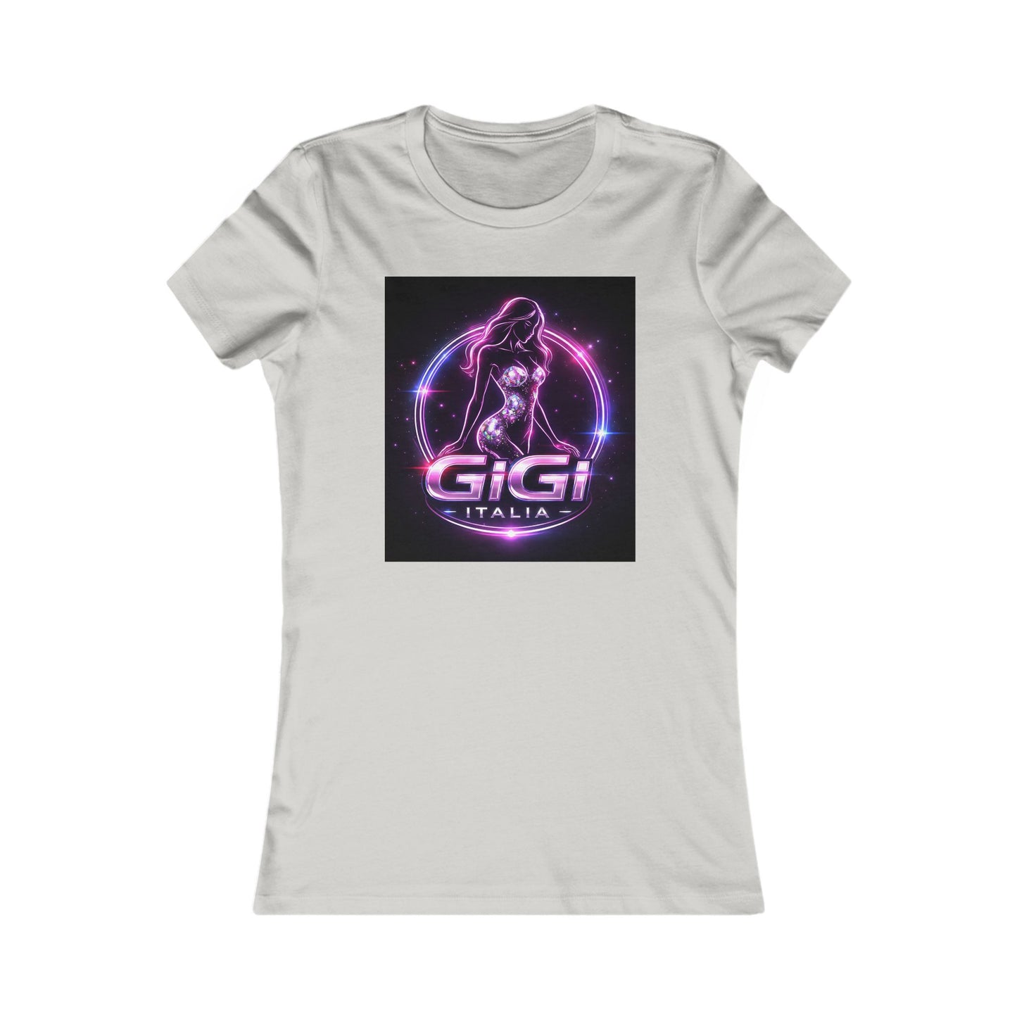 Women's Tee — 'GiGi Italia' Neon Silhouette Graphic Shirt