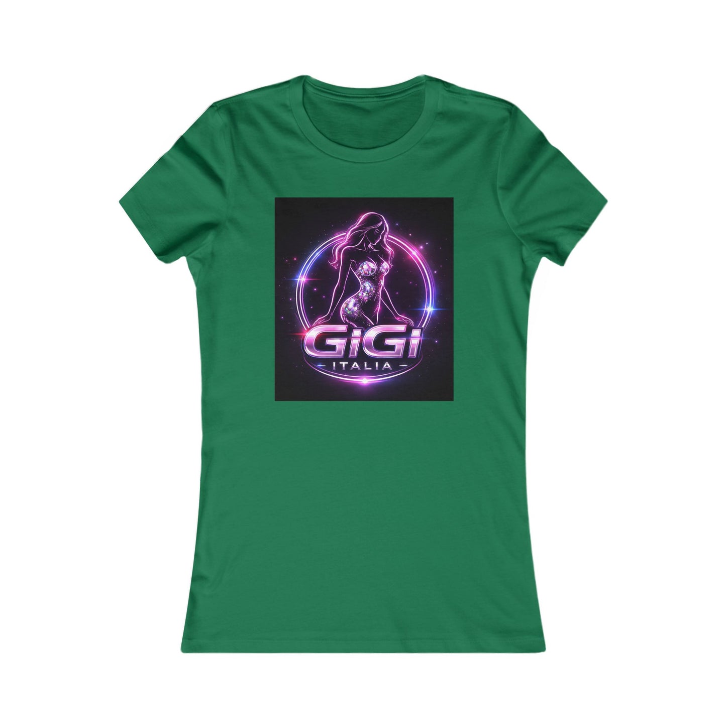 Women's Tee — 'GiGi Italia' Neon Silhouette Graphic Shirt