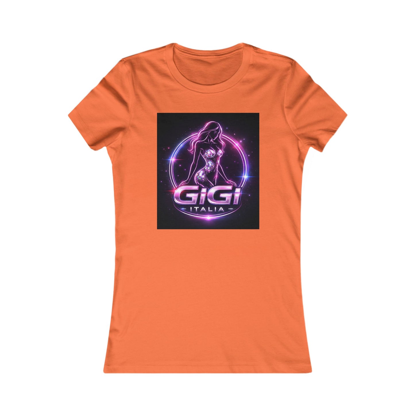 Women's Tee — 'GiGi Italia' Neon Silhouette Graphic Shirt