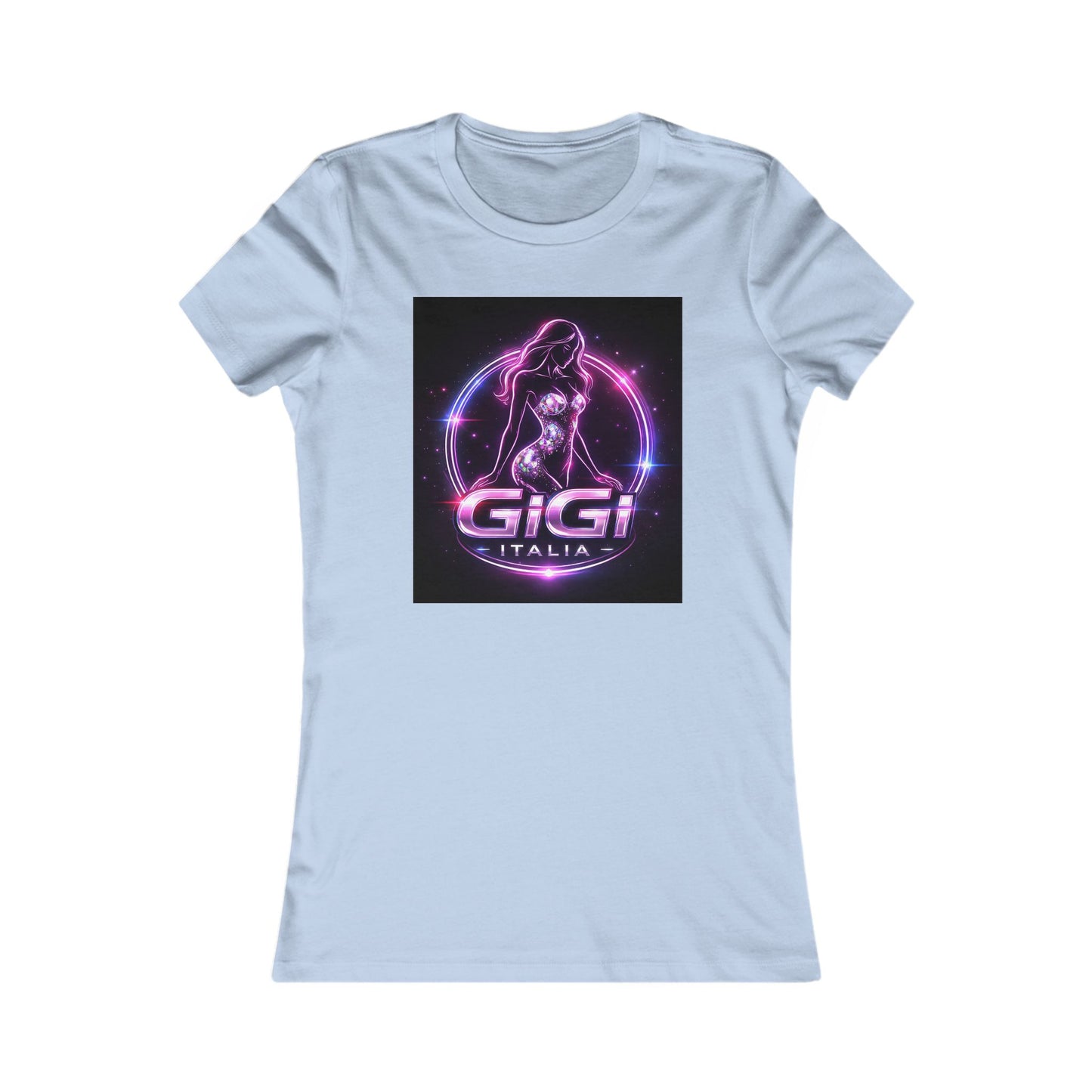 Women's Tee — 'GiGi Italia' Neon Silhouette Graphic Shirt