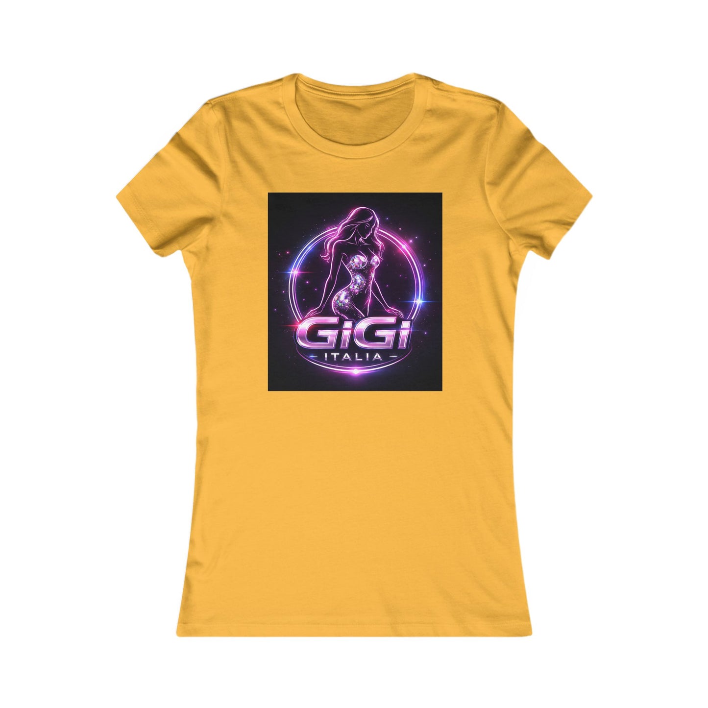 Women's Tee — 'GiGi Italia' Neon Silhouette Graphic Shirt