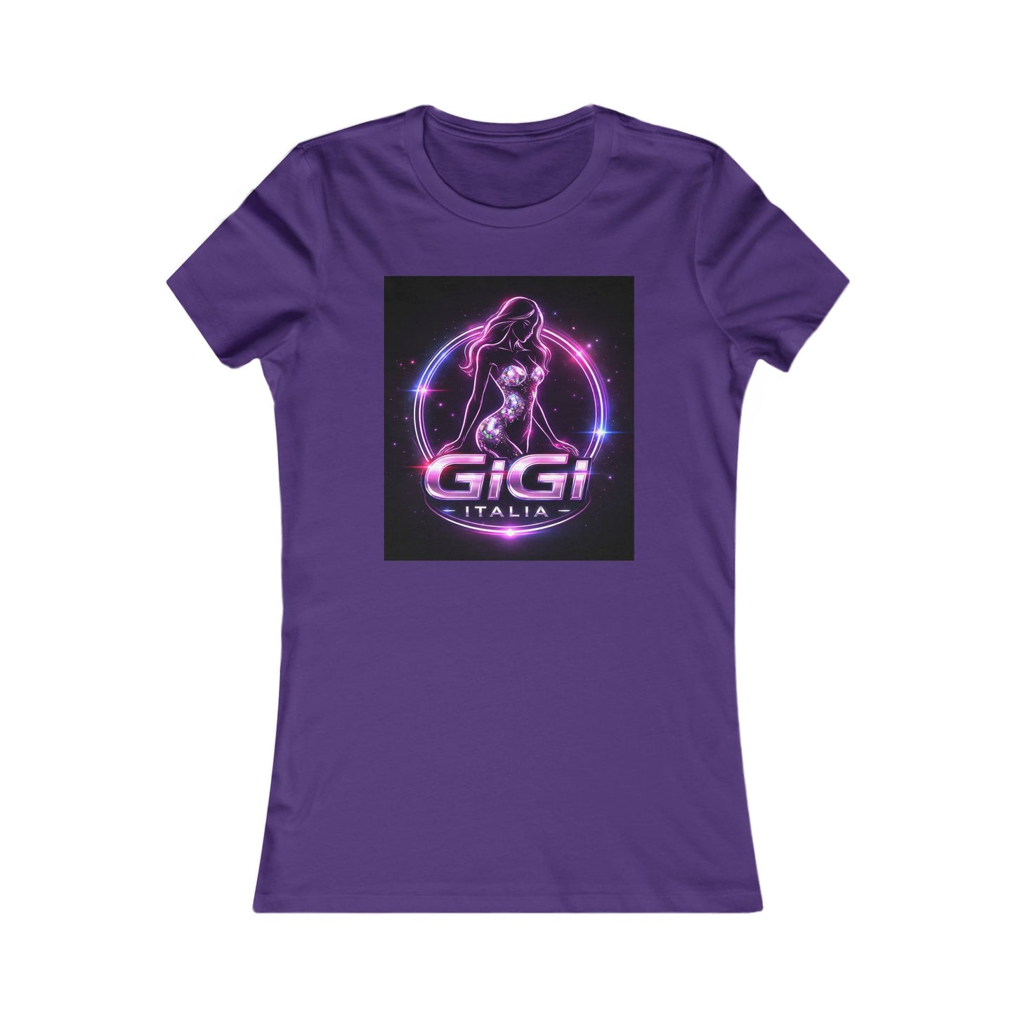 Women's Tee — 'GiGi Italia' Neon Silhouette Graphic Shirt
