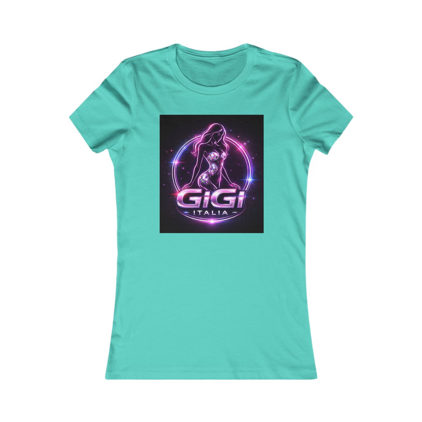 Women's Tee — 'GiGi Italia' Neon Silhouette Graphic Shirt