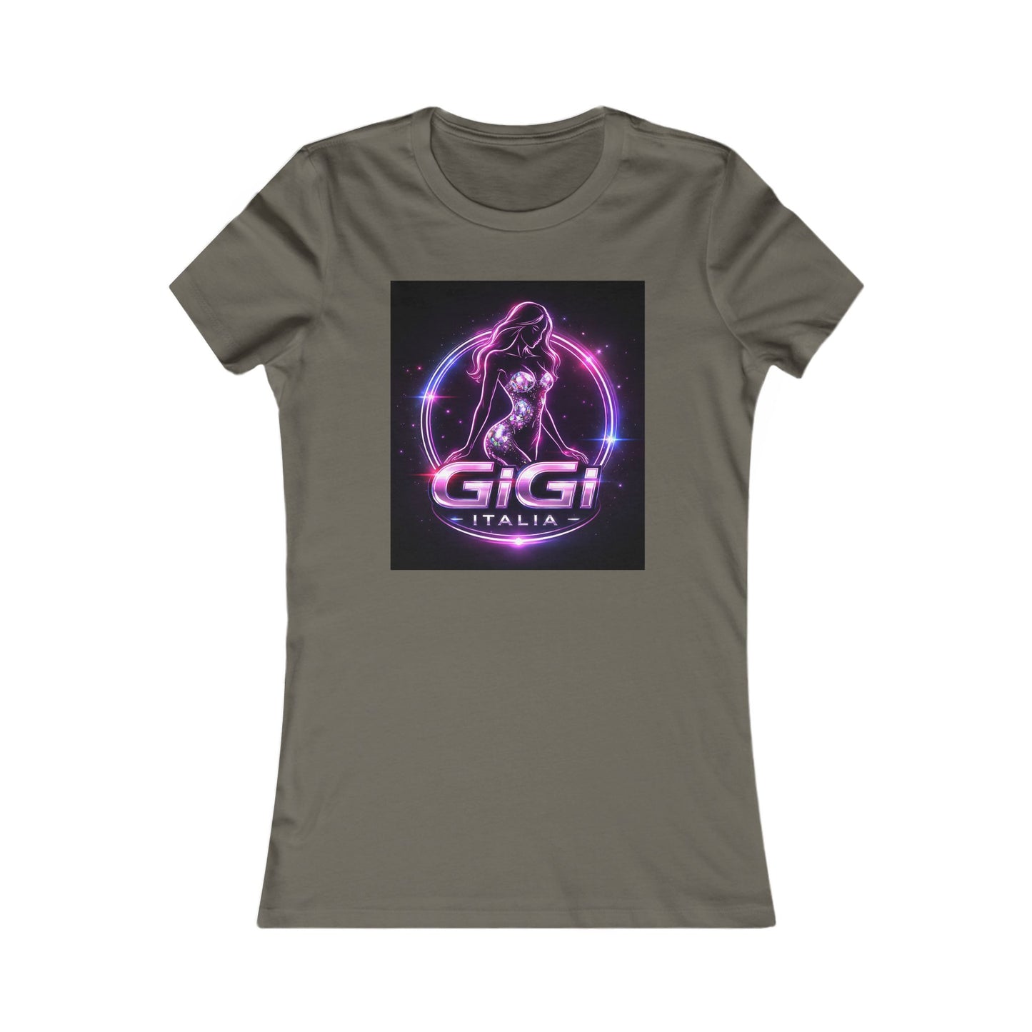 Women's Tee — 'GiGi Italia' Neon Silhouette Graphic Shirt