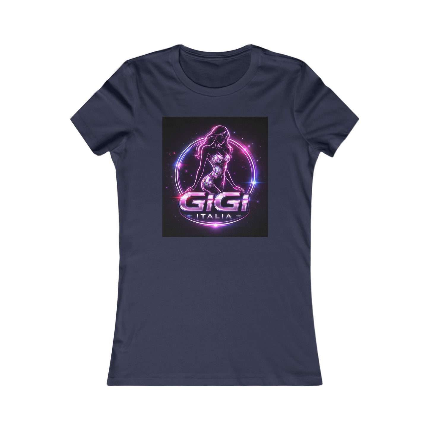 Women's Tee — 'GiGi Italia' Neon Silhouette Graphic Shirt