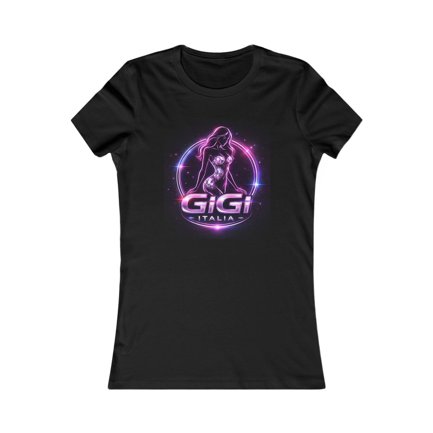 Women's Tee — 'GiGi Italia' Neon Silhouette Graphic Shirt