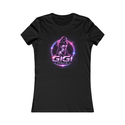 Women's Tee — 'GiGi Italia' Neon Silhouette Graphic Shirt