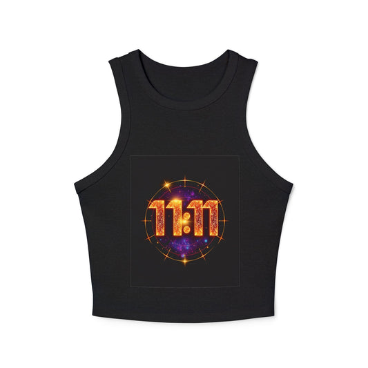 11:11 Women's Micro Rib Racer Tank Top | Motivational Gift, Yoga Wear, Summer Fashion, Spiritual Reminder, Casual Trend