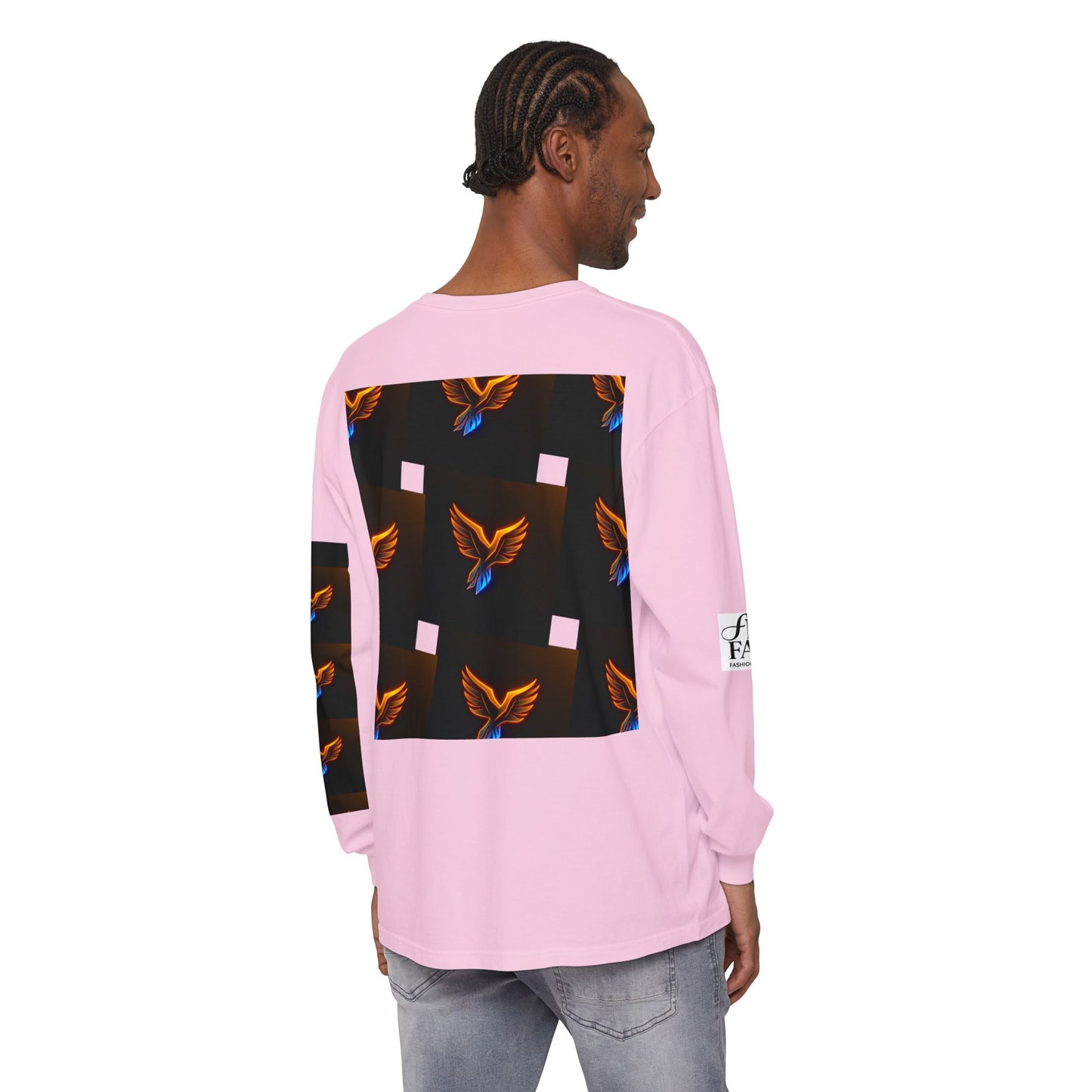 Vibrant Long Sleeve T-Shirt with Phoenix Design - Casual Wear for Bird Lovers, Gifts, Unique Fashion, Everyday Style, Unisex Apparel