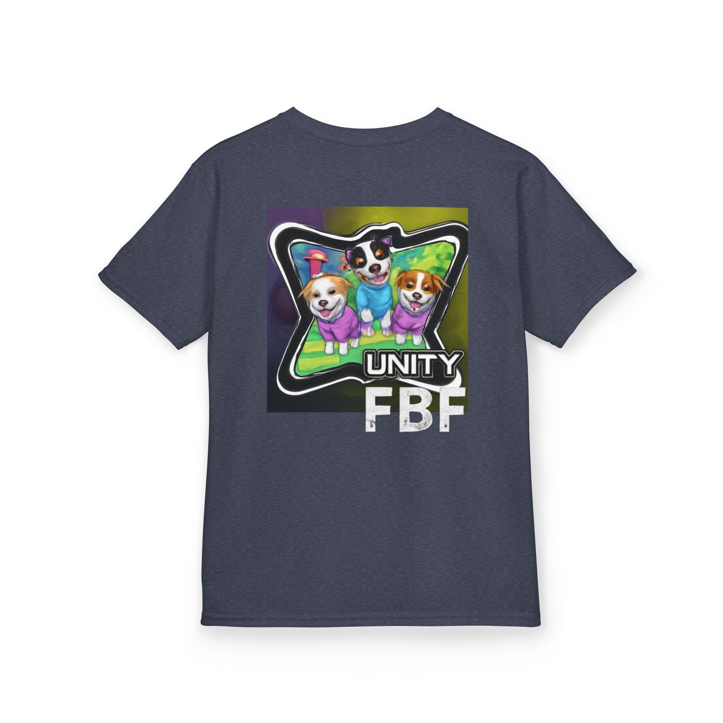 Colorful Dog-Themed Kids Tee - 'Unity Fun' Design