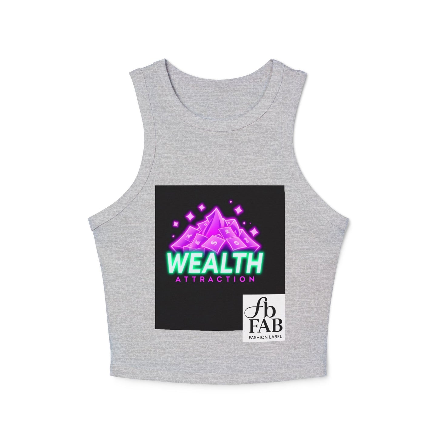 Wealth Attraction Racer Tank Top | Motivational Workout Top, Fitness Clothing, Gift for Her, Summer Essential, Self-Care Apparel
