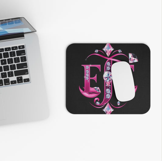 Stylish Personalized Mouse Pad with Bling Design, Glam Desk Accessory for Home Office, Computer Gift for her. (Size 9” X 8” rectangular)