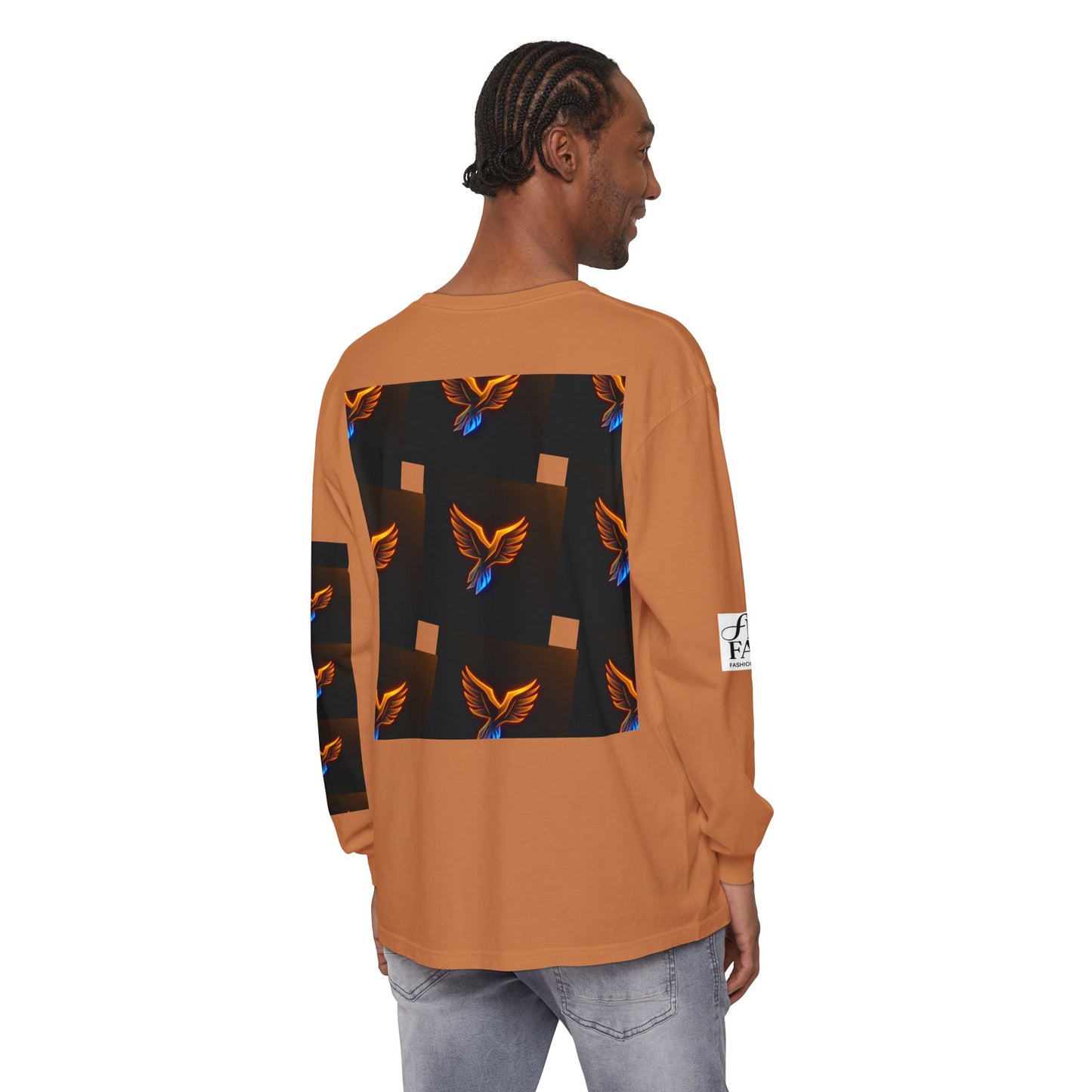 Vibrant Long Sleeve T-Shirt with Phoenix Design - Casual Wear for Bird Lovers, Gifts, Unique Fashion, Everyday Style, Unisex Apparel