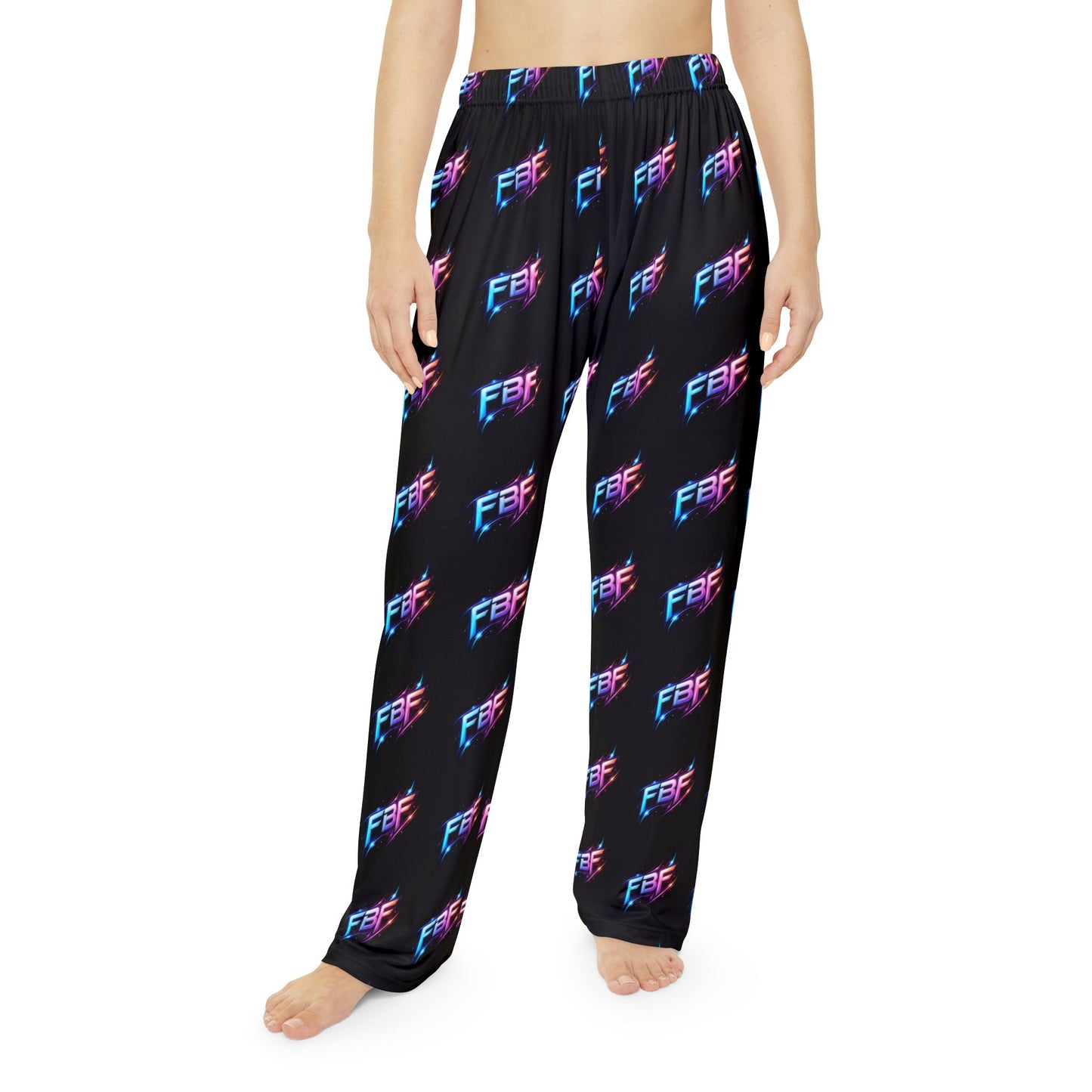 Neon Retro 'FEF' All-Over Print Women's Pajama Pants
