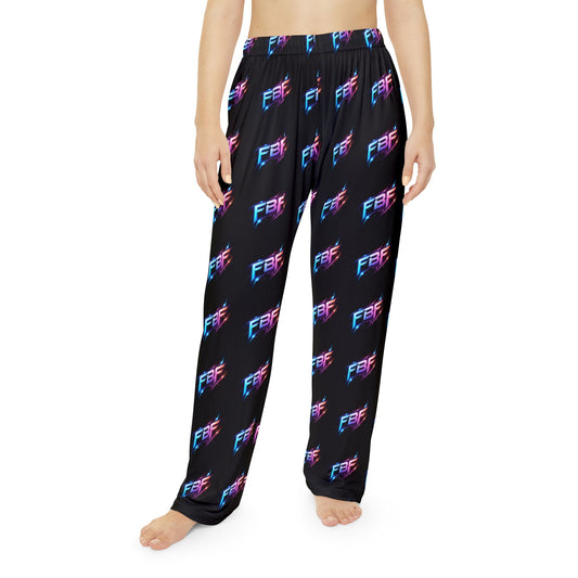 Neon Retro 'FEF' All-Over Print Women's Pajama Pants