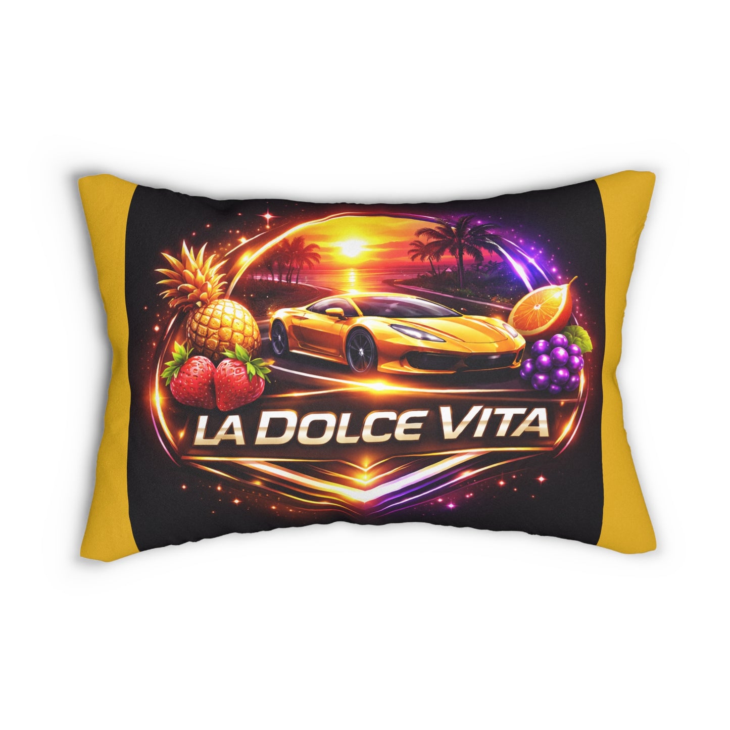 La Dolce Vita Car Sunset Lumbar Pillow