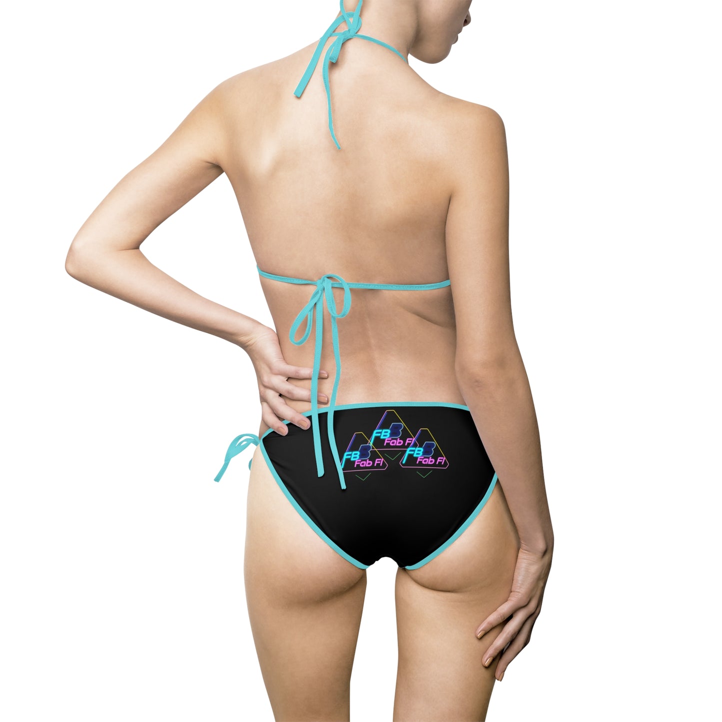 Neon 'Fab AF' Triangle Bikini — Women's Tie-Side Swimsuit