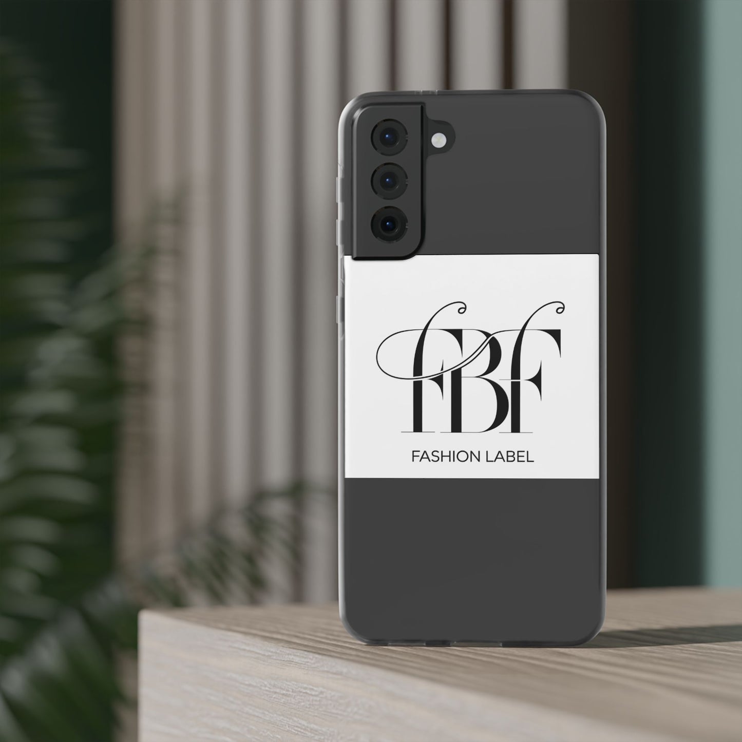 Chic Flexi Phone Case with Fashion Label Design