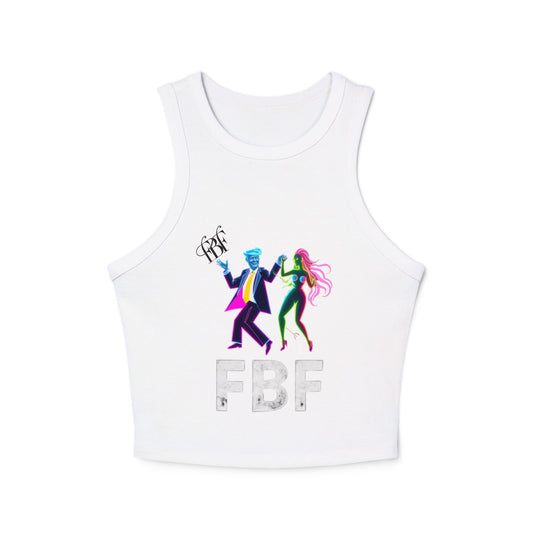 Retro Dance Graphic Tank Top, FBF Vibes, Women's Summer Apparel, Party Wear, Festival Clothing, Unique Graphic Tee