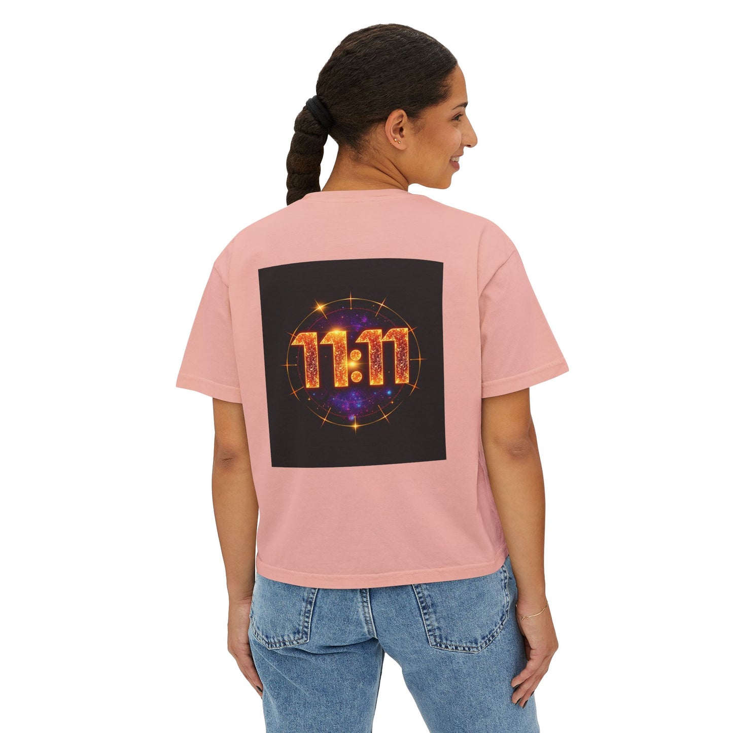 Cosmic 11:11 Women's Boxy Tee - Spiritual Vibes, Astrology Gift, Trendy Summer Tee, Comfortable Everyday Wear