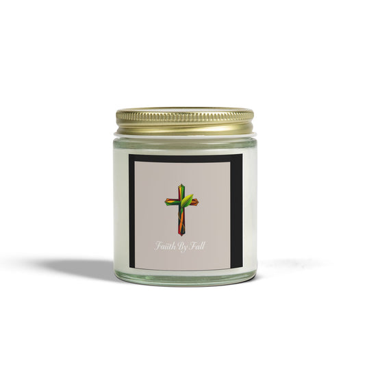 Faith By Fall Scented Candles - Coconut Apricot Wax (4oz, 9oz) - Perfect for Fall Decor and Gifts