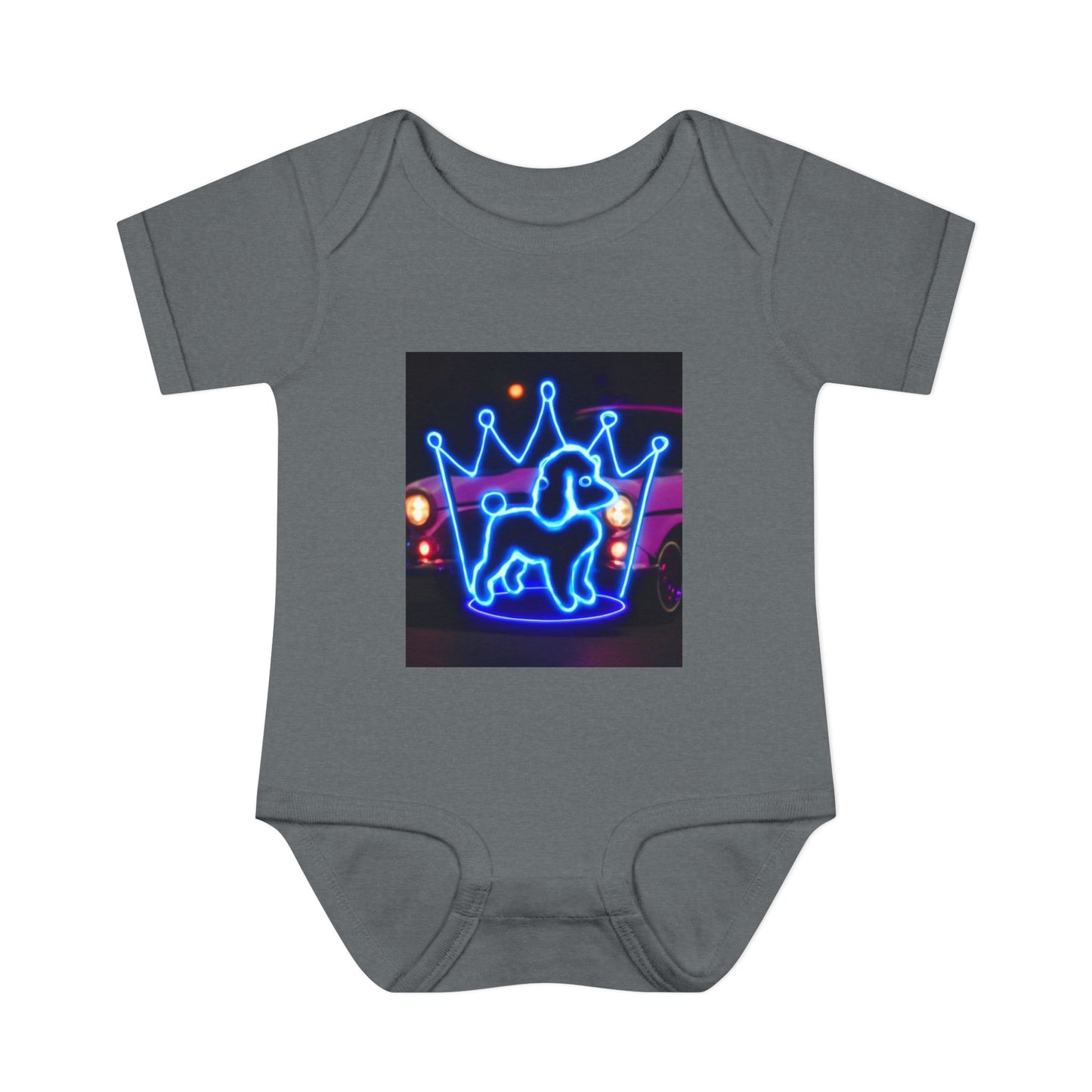 Neon Dog Crown Baby Bodysuit, Cute Infant Outfit, Baby Shower Gift, Newborn Clothes, Pet Lover Apparel, Birthday Gift for Baby