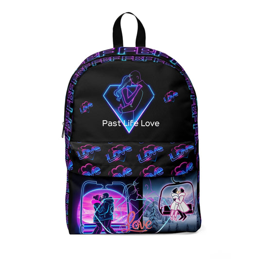 Neon Retro Love Backpack – "Past Life Love" Graphic Bag