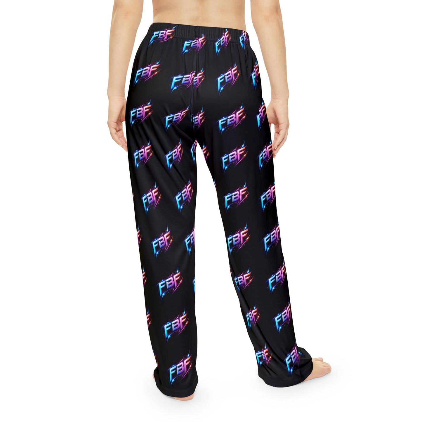 Neon Retro 'FEF' All-Over Print Women's Pajama Pants