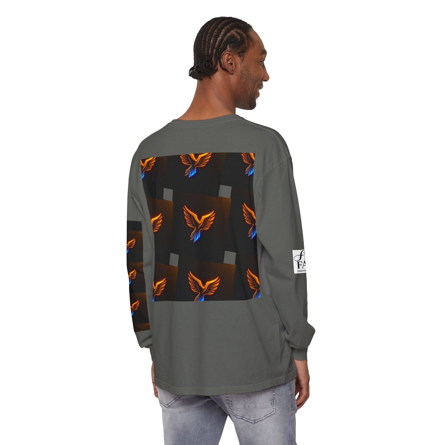 Vibrant Long Sleeve T-Shirt with Phoenix Design - Casual Wear for Bird Lovers, Gifts, Unique Fashion, Everyday Style, Unisex Apparel