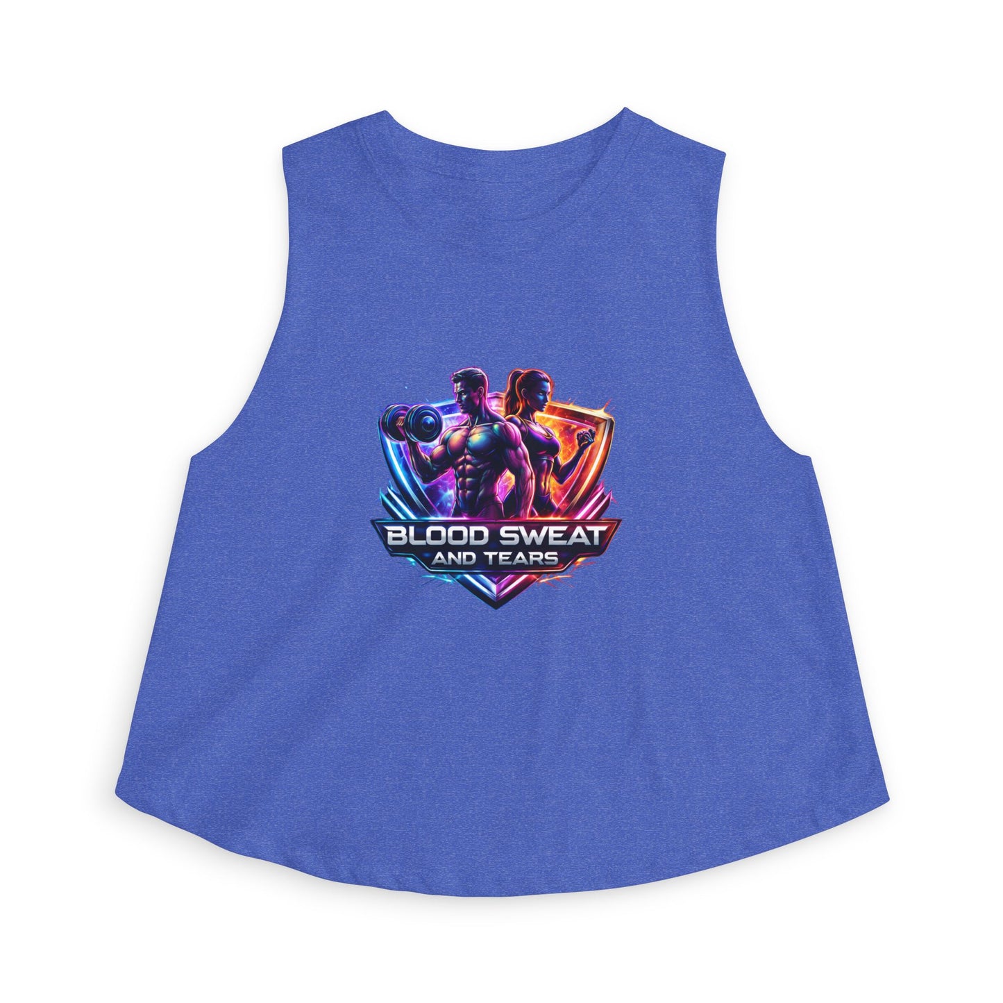 Crop Top — "Blood Sweat and Tears" Fitness Graphic Tank for Women