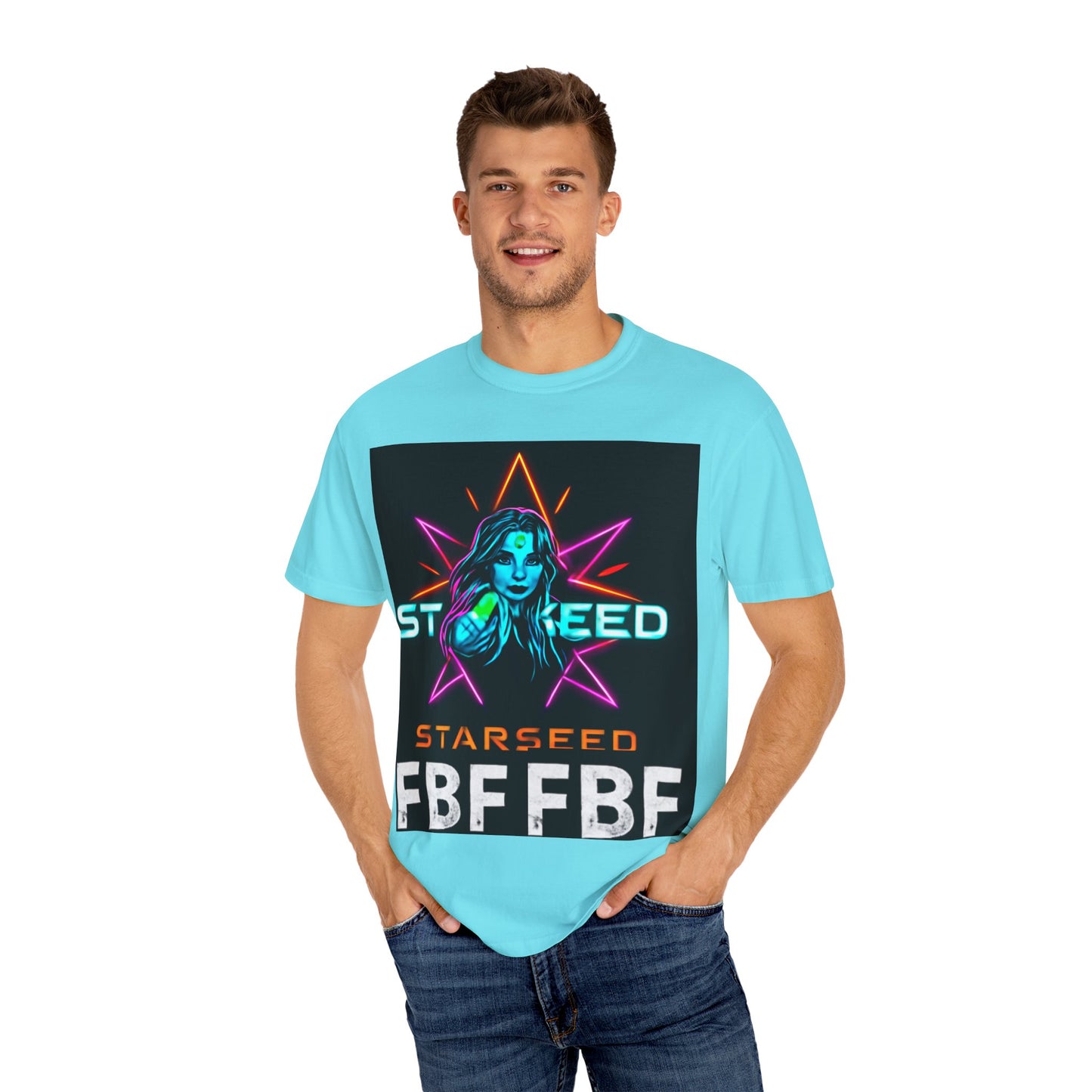 Neon Graphic T-Shirt - Starseed FBF Tee, Unisex Fashion, Cool Gift, Festival Wear, Retro Style, Casual Streetwear