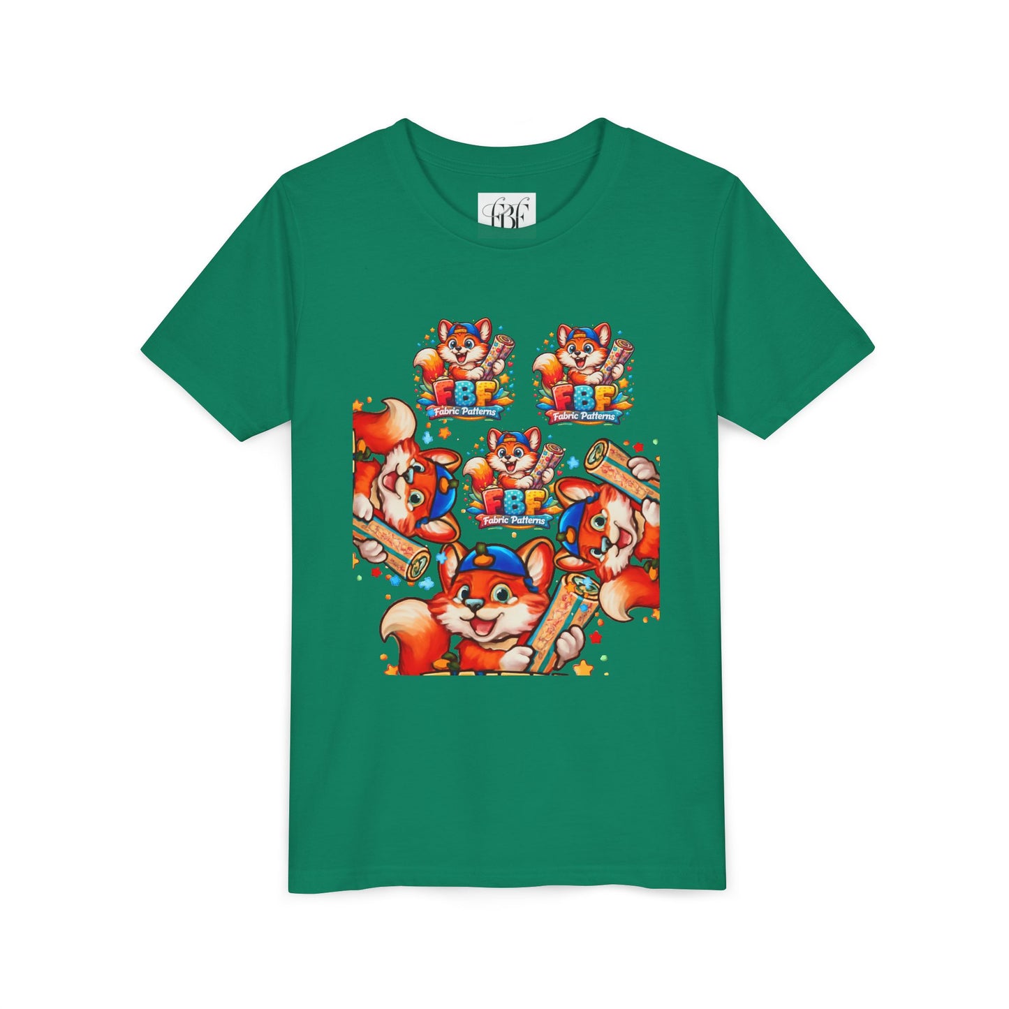 Youth Tee — Colorful Cartoon Fox 'FBF' Logo Kids Shirt