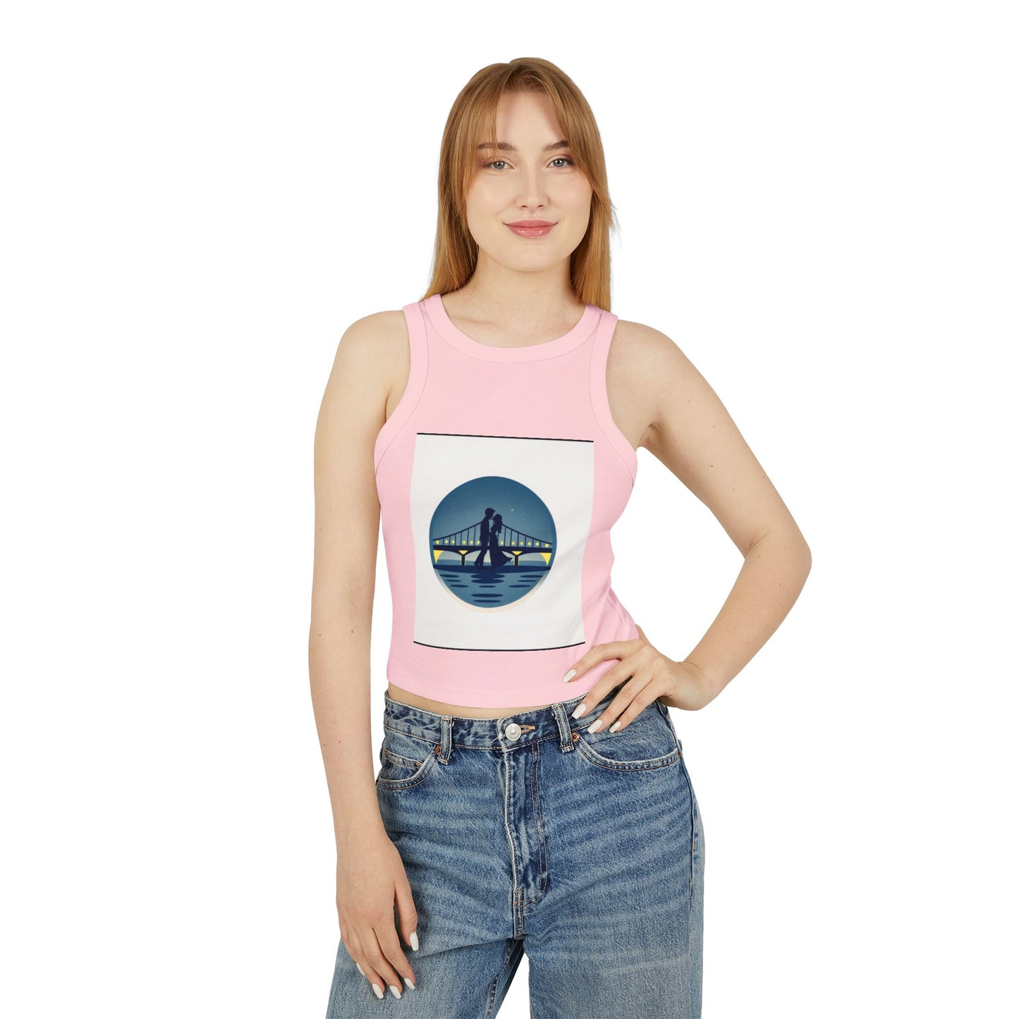 Cozy Women's Micro Rib Racer Tank Top with Bridge Design