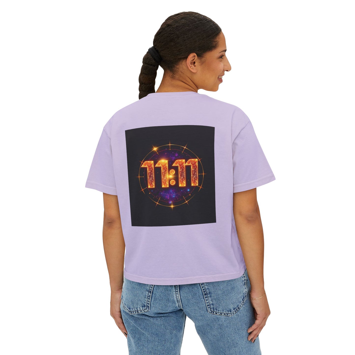 Cosmic 11:11 Women's Boxy Tee - Spiritual Vibes, Astrology Gift, Trendy Summer Tee, Comfortable Everyday Wear