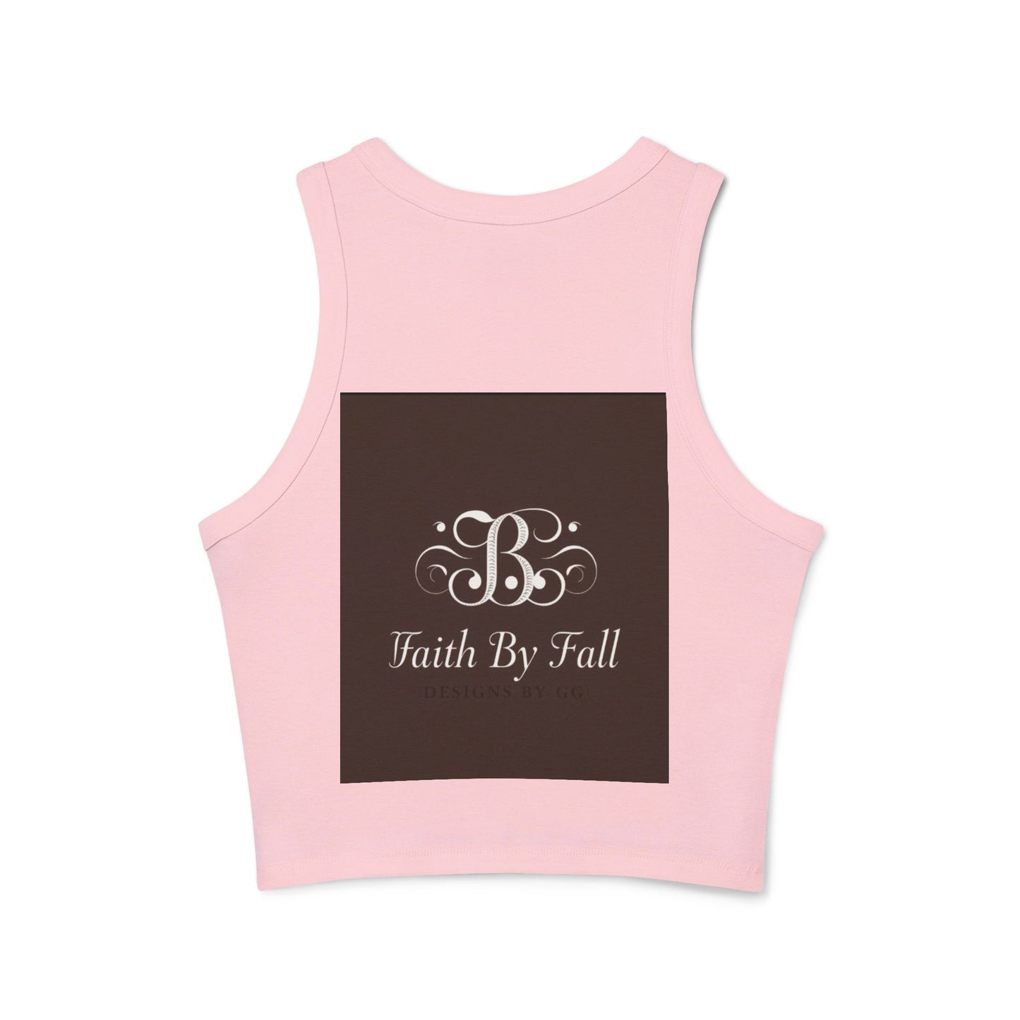 Faith By Fall Women's Micro Rib Racer Tank Top, Inspirational Workout Top, Autumn Fashion, Casual Summer Wear, Gift for Her