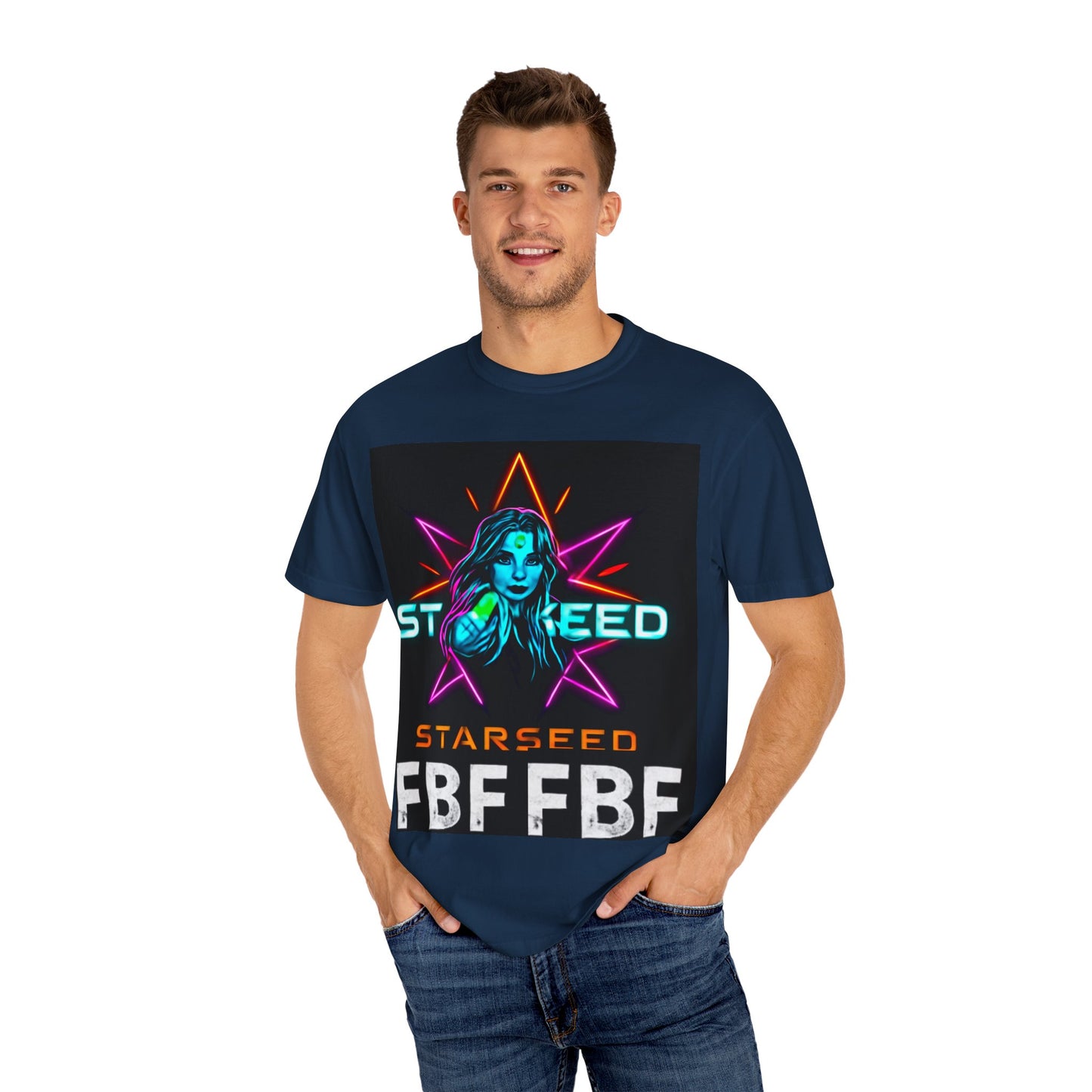 Neon Graphic T-Shirt - Starseed FBF Tee, Unisex Fashion, Cool Gift, Festival Wear, Retro Style, Casual Streetwear